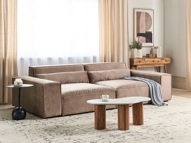 2-seters modulær sofa stoff Brun HELLNAR