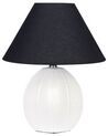 Lampada da tavolo in ceramica bianco crema e nero 42 cm CADENA_849264