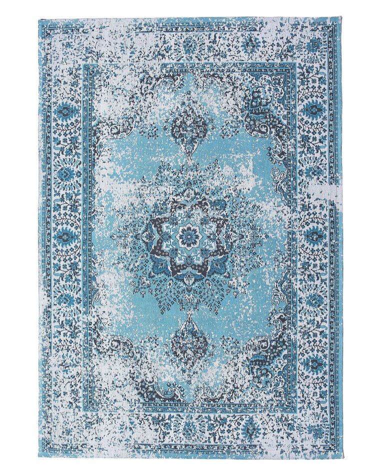 Alfombra de algodón azul claro 140 x 200 cm ALMUS_702782