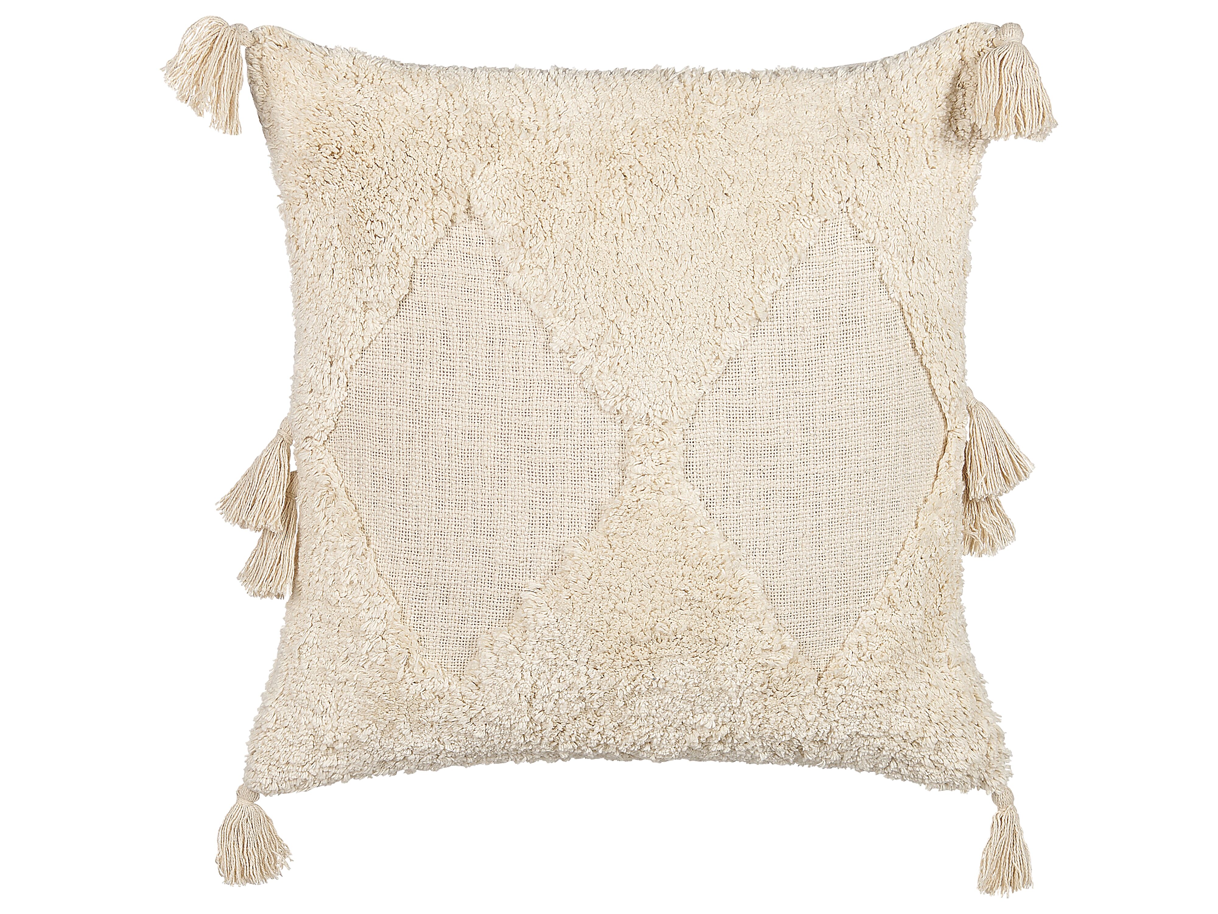 Cuscino cotone trapuntato beige chiaro 45 x 45 cm AVIUM 