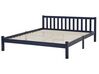 Wooden EU King Size Bed Navy Blue FLORAC _754659