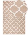 Teppich Wolle beige 160 x 230 cm marokkanisches Muster Kurzflor ERBAA_802981