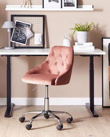 Velvet Desk Chair Pink PARRISH