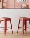 Set of 2 Steel Stools 60 cm Red with Gold CABRILLO_705347