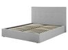 Čalúnená posteľ s úložným priestorom 160 x 200 cm sivá LORIENT_827041