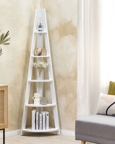 5 Tier Corner Ladder Shelf White MOBILE SOLO