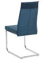  Sada sametových jídelních židlí modrá ROCKFORD_780981