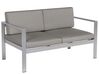 Salon de jardin en aluminium coussin en tissu gris foncé table basse incluse SALERNO_679546