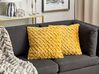 Velvet Pleated Cushion 45 x 45 cm Yellow CHOISYA_892785