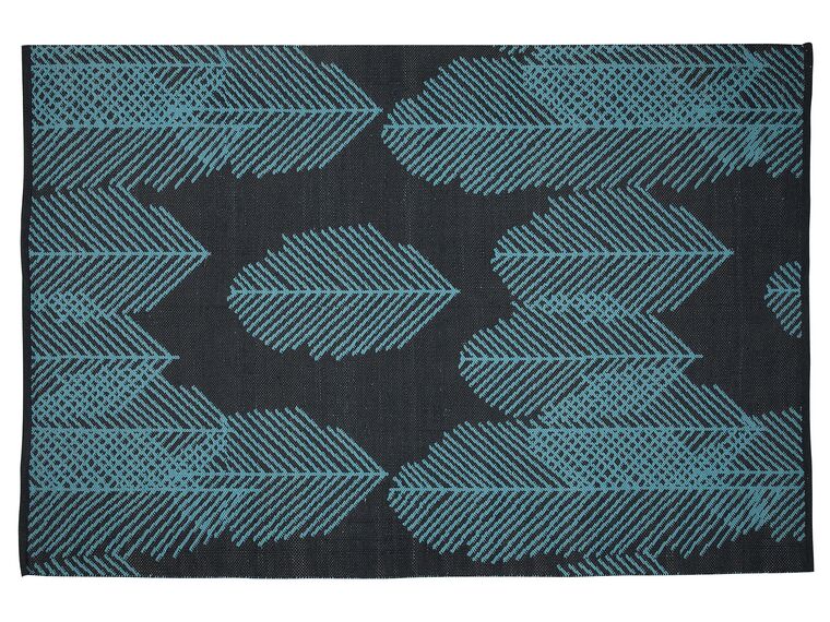 Obojstranný vonkajší koberec 140 x 200 cm čierna/modrá MEZRA_733647