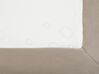 Cama de casal continental em veludo creme claro 180 x 200 cm CONSUL_736392