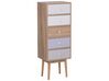5 Drawer Chest Light Wood and White FOLEY_753732