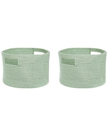 Conjunto de 2 cestas de algodón verde claro 20 cm CHINIOT
