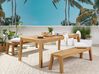 6 Seater Acacia Wood Garden Dining Set Table and Benches LIVORNO_796728