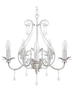 Kattokruunu 5 polttimoa rauta valkoinen TALTSON