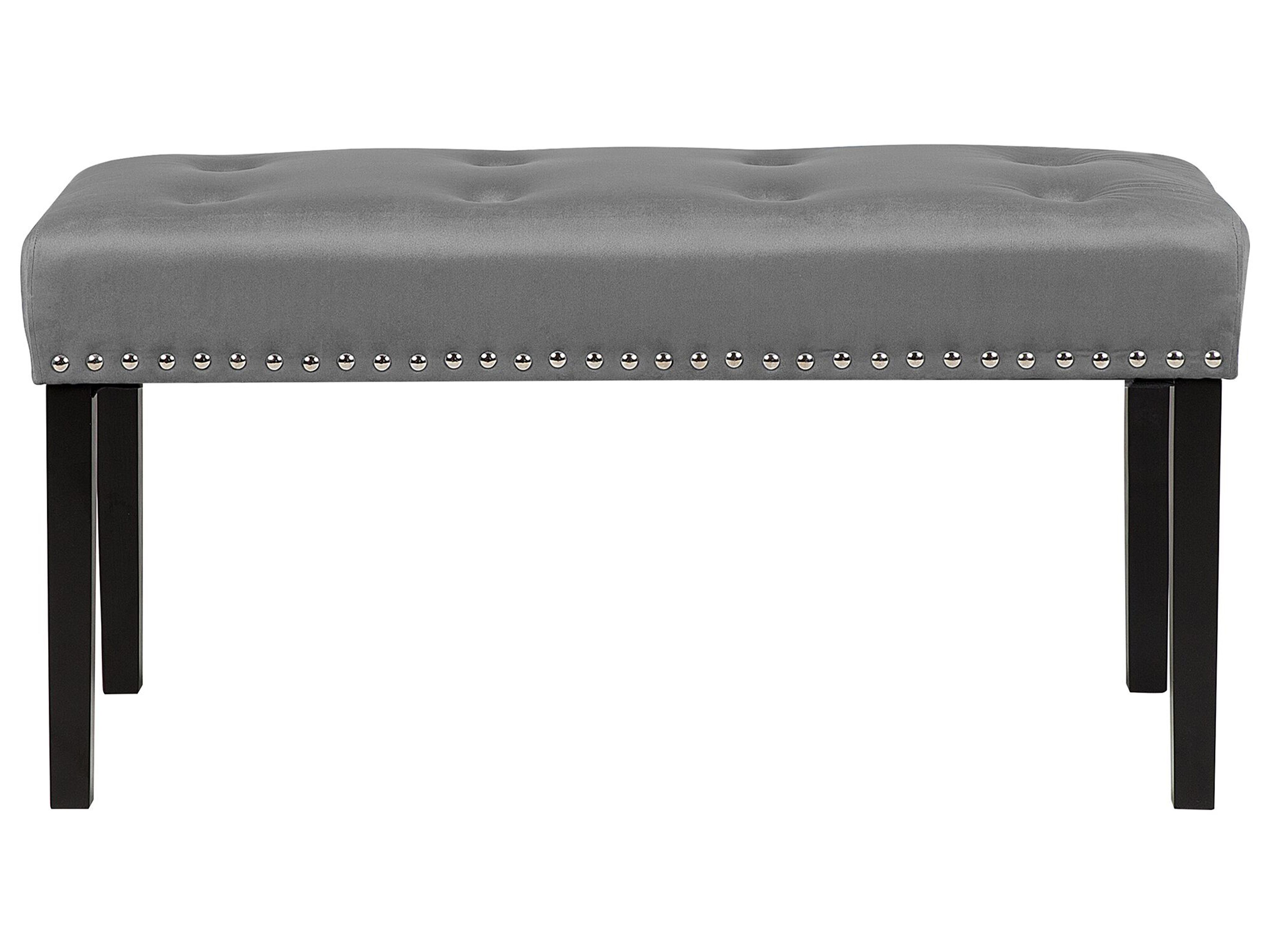 Velvet Bedroom Bench Grey YORKTON Beliani.co.uk