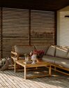 Right Hand 4 Seater Certified Acacia Wood Garden Corner Sofa Set Taupe TIMOR_750376