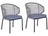 Sada 2 zahradních hliníkových židlí šedých PALMI_808204