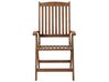 Sada 6 zahradních skládacích židlí z tmavého akáciového dřeva s krémově bílými polštáři AMANTEA_879801