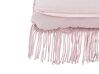 Conjunto de 2 almofadas decorativas em macramé de algodão rosa 40 x 40 cm YANIKLAR_768956