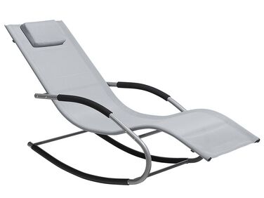 Chaise longue à bascule grise CARANO