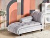 Right Hand Velvet Chaise Lounge Grey LORMONT_881608