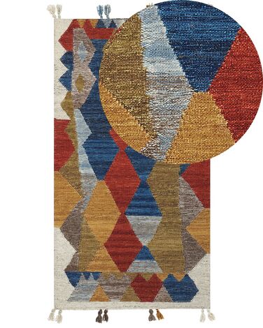 Wool Kilim Area Rug 80 x 150 cm Multicolour ARZAKAN
