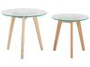 Set di 2 tavolini da caffè vetro e legno chiaro MISSOURI_748501