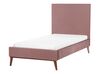 Velvet EU Single Size Bed Pink BAYONNE_901259