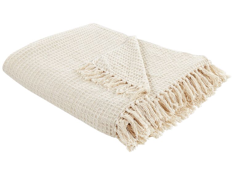 Cotton Blanket 150 x 200 cm Light Beige MALU_908214
