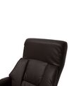 Recliner Chair with Footstool Faux Leather Brown FORCE_697924