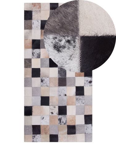 Dywan patchwork skórzany 80 x 150 cm wielokolorowy RIZE