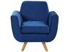 Bezug für Sessel BERNES Samtstoff marineblau_792873