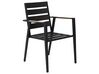 Zestaw ogrodowy stół rozkładany i 6 krzeseł czarny z poduszkami szarymi VALCANETTO/TAVIANO_846159
