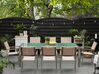 Set tavolo e sedie da giardino in vetro temperato e fibra tessile beige tavolo 220 con 8 sedie GROSSETO_677367