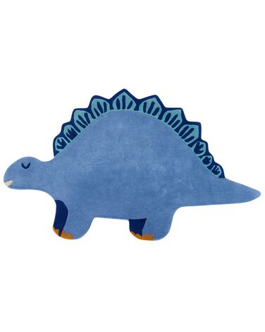 Alfombra infantil de lana con forma de dinosaurio azul 100 x 160 cm TREX