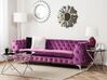 3 Seater Velvet Fabric Sofa Purple SOTRA_707198