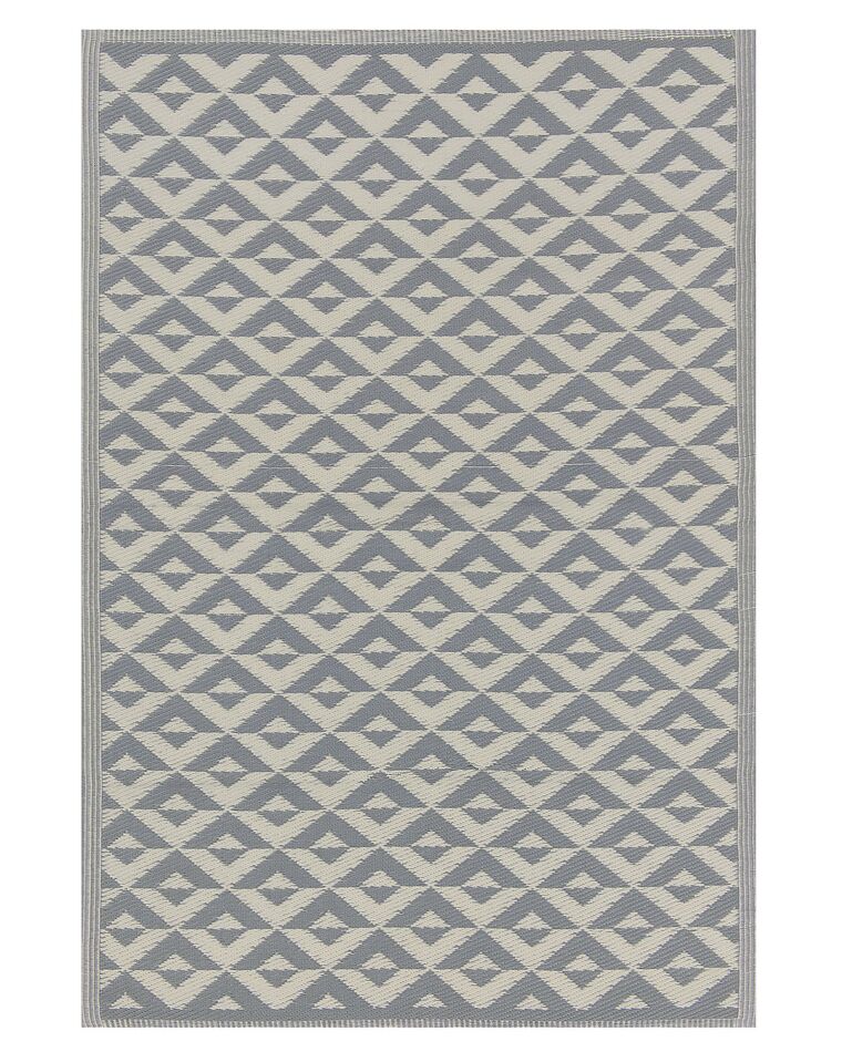 Tappeto da esterno grigio con motivo geometrico 120 x 180 cm BIHAR_766470