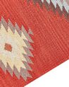 Alfombra kilim de algodón rojo/marrón/beige 80 x 150 cm LORUT_869049