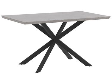 Jedálenský stôl s betónovým efektom 140 x 80 cm sivá/čierna SPECTRA