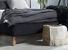 Cama con somier de terciopelo negro/madera clara 160 x 200 cm VIENNE_740356