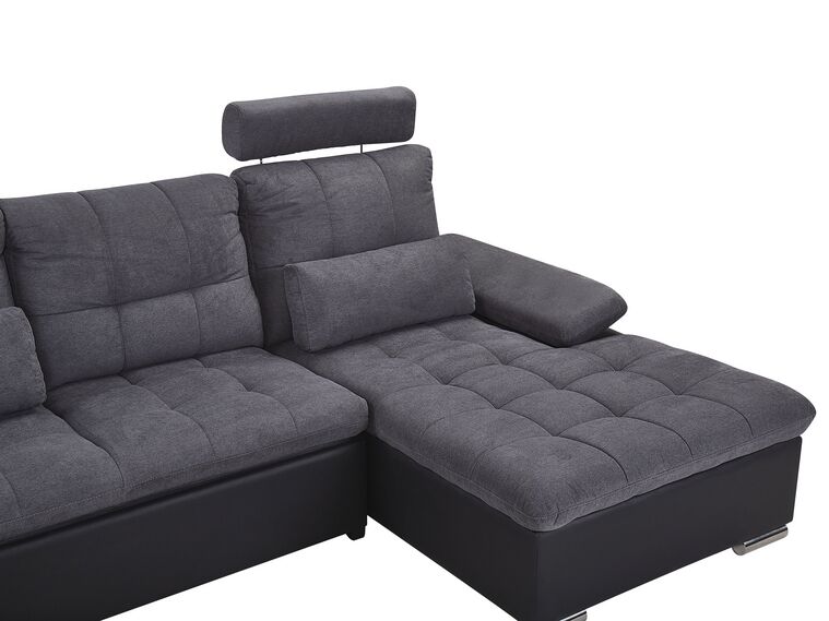 Fabric Corner Sofa Bed with Storage Grey HALDEN Beliani.co.uk