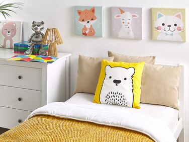 Cotton Kids Cushion Bear 45 x 45 cm Yellow WARANASI