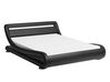 Faux Leather EU Double Bed with LED Black AVIGNON_689535