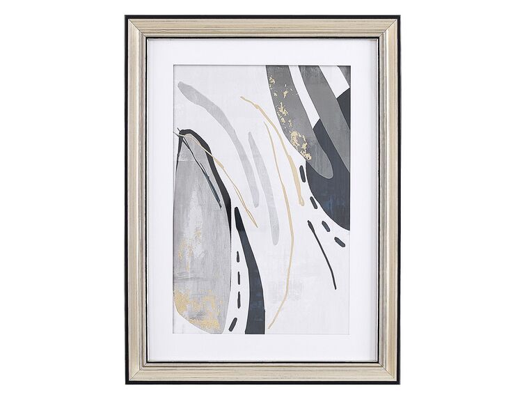 Wandbild mit Rahmen grau / goldene Akzente 30 x 40 cm HIDMO_784360