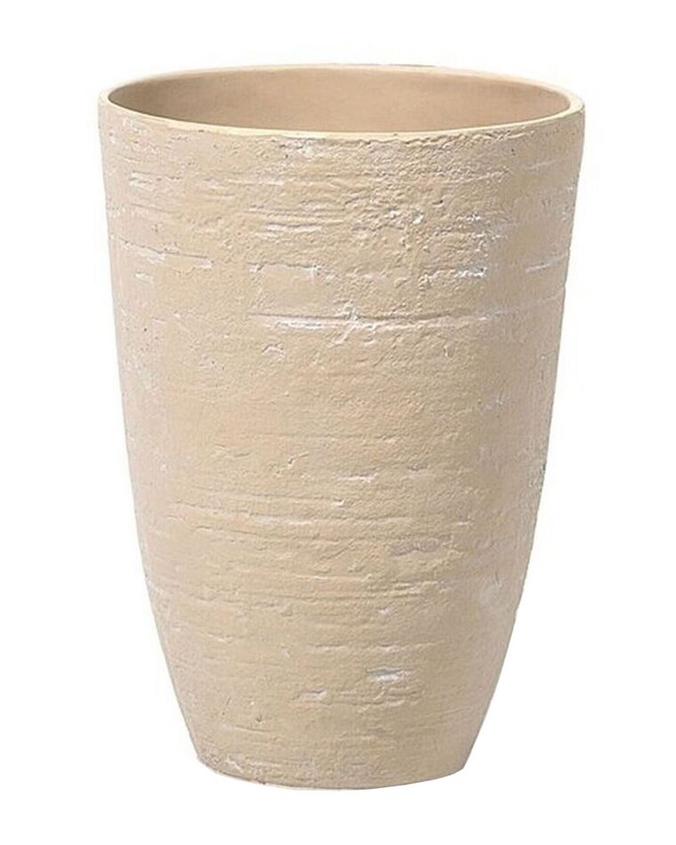 Vaso para plantas em pedra creme 35 x 35 x 50 cm CAMIA_740388