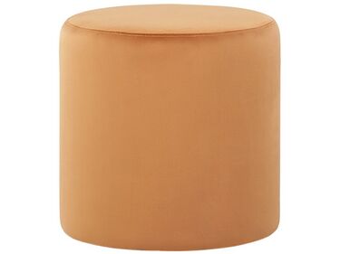 Sametový pouf oranžový ⌀ 47 cm LOVETT