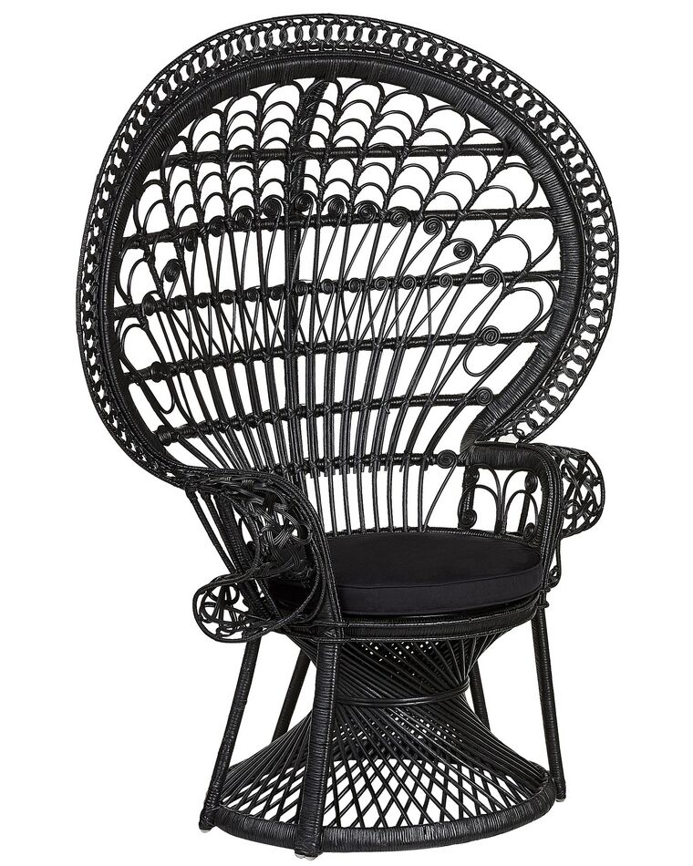 Rattan Peacock Chair Black EMMANUELLE_836237