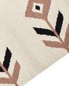 Kelim Teppich Baumwolle beige / schwarz 80 x 150 cm geometrisches Muster Kurzflor NIAVAN_869857