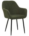 Set of 2 Boucle Dining Chairs Dark Green ALDEN_877515